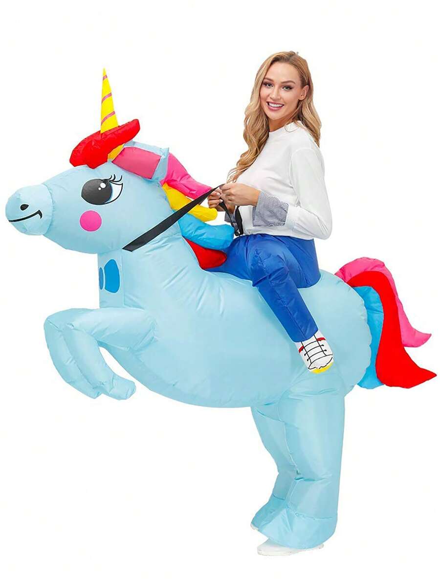 1pc Inflatable Costume Adult,Inflatable Halloween Costumes,Unicorn Costume Adult,Adult Halloween Costume Women,Blow Up Costumes - Blue - View 1