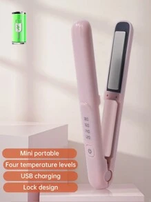 便攜式無線小型燙直捲髮棒，USB可充電式捲髮燙髮器，旅行造型工具 - 彩色 - 查看 2