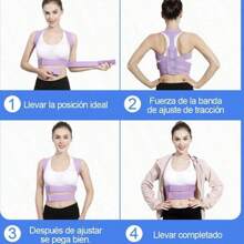 1 Pieza Corrector De Postura Ajustable, Soporte De Espalda Para Hombro Para Hombres Y Mujeres, Mejora La Mala Postura, Proporciona Soporte Para La Cintura - Gris - Ver 3