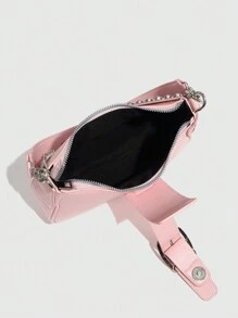Pink Handbag, Shoulder Bag, Underarm Bag, Sweet & Cool Girl Style, Versatile, Niche Design, High-End, Crossbody Bag, Spring/Summer - Pink - View 9