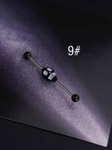 1pc Y2k Goth Skull Spider Industrial Piercing Jewelry 14G 316L Stainless Steel Chain Industrial Earrings For Women Halloween Heart Butterfly Industrial Bar Piercing Cartilage Helix Piercing Earrings Dragon Industrial Barbell Body Piercing Jewelry 38mm 1&1/2 Inch Industrial Piercing Bar For Halloween Gift Party Daily Wear Valentines