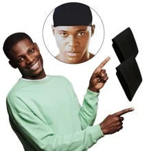 1 Par Wavecap Touca Para 360 Waves - Preto - Visão 3