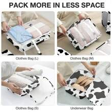 8 Set Travel Essentials, Suitcase Organizer Bags, Packing Cubes, Storage Bag, Travel Organizer Bags, Vacation Essentials, Travel Accessories, Cruise Essentials, Beach Essentials, Purse Essentials, School Supplies, Suitable For Organization And Storage - Con bò - Xem 4