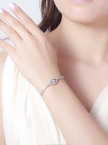 Kaletine 1入組925銀幸運眼手鐲，女士尺寸可調，適用於派對和生日禮物 - 銀色 - 查看 5