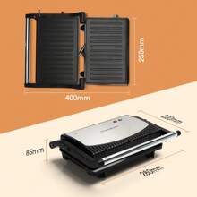 Aigostar Sandwich Toaster Panini Press, Deep Fill Toastie Maker, Electric Health Grill With Non-Stick Plates, 180° Flat Open, Stainless Steel, Easy To Clean, 800W - York - UK Plug(220-240V) - View 8