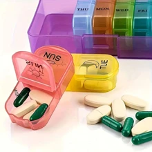 14/7/1pc Pill Storage Box 7 Days Pack 2 Times A Day: Travel Essentials With Transparent Lid Morning And Evening Refills Practical And Convenient Supplies Travel Bottles Travel Kit Travel Mug Travel Size Travel Toiletry Bag Travelling Organizer Holiday Accessories Travel Kit Set Gift For Travel Travel Accessories Travel Must Haves Beach Vacation Summer School Accessories Back To School Stuff Back To School Supplies - Multicolor - View 6