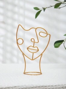 1 pièce Décoration d'art de forme abstraite de figure, objet décoratif minimaliste en fer pour la décoration de la maison, meilleur cadeau
