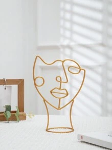 1 pièce Décoration d'art de forme abstraite de figure, objet décoratif minimaliste en fer pour la décoration de la maison, meilleur cadeau
