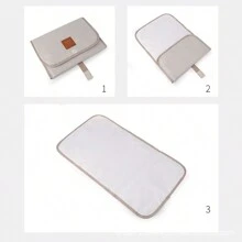 1入黑色防水尿布換墊,便攜式,適合戶外使用,多種顏色自由搭配 - 黑色 - 查看 11