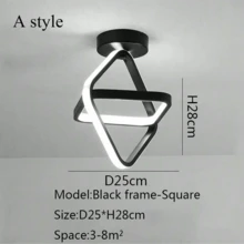 220V 小型 LED 吸顶灯，圆形/方形黑色/金色/白色现代 LED 吸顶灯具，适用于走廊、卧室、厨房、客厅、书房，3000K/4000K/6500K - 吸頂燈1 - 查看 12
