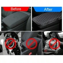 XENCN 1pc Car Armrest Cushion Cover Center Console Box Pad Protector Universal Accessories Soft PU Leather Arm Rest Cushion Waterproof