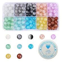 200 hạt pha lê 8mm Vòng đeo tay Bicone Hạt thủy tinh có mặt đàn hồi pha lê 10 màu Cầu vồng Loose Craft Hạt cho vòng tay Vòng cổ Bông tai Móc khóa trang sức Làm túi hoa Hạt trang trí cho trang trí đám cưới - 200 chiếc + thun - Xem 4
