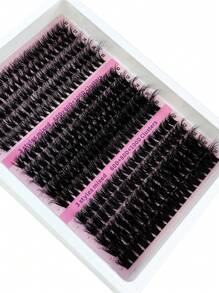 15 包 280 簇蓬松 60+80+100 股 0.07 毫米粗水貂毛睫毛 12-20 毫米混合长度 5D 褶皱俄罗斯卷睫毛延长 戏剧性浓密黑色单簇假睫毛 睫毛簇、睫毛簇、单根睫毛、睫毛、假睫毛 - 黑色 - 查看 8