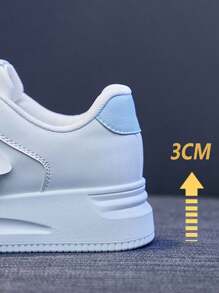 Zapatillas de deporte de fondo grueso de la moda del centenar de las mujeres, zapatos planos transpirables cómodos ocasionales, hombres y mujeres que usan las zapatillas de deporte - Azul - Ver 4