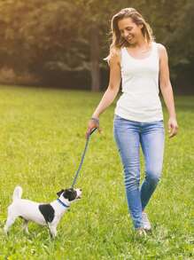 1 Set Of Cute Dog Paw Print Leash And Collar Set, Made Of Polypropylene Material With Bell, Equipped With Adjustable Buckle, Fashionable And Collar, Suitable For Small Dogs And Cats, With Multiple Colors To Choose From