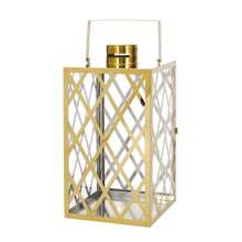 ANTON 14"H STAINLESS STEEL LANTERN