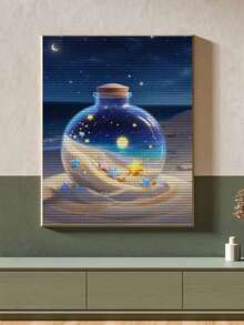 5D DIY 马赛克钻石画夜景十字绣套件，带钻石的马赛克家居风景墙面装饰 - 淡紫色 - 查看 5