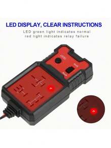 1PC LED Indicator Light Car Battery Checker, Automotive Electronic Relay Tester, Car Relay Tester, Universal, 12V - Black - View 6