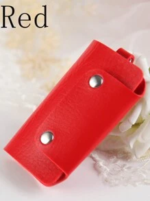 1 PC PU Snap Button Folding Key Bag Bank Enterprise Shopping Mall Key Bag Holiday Gift For Women Mini Wallet