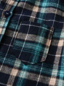 BLUE SAYING Camicia a quadri verdi a maniche lunghe carina per ragazzo - Verde - Visualizzare 4