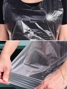 20/100PCS Clear Disposable Aprons Plastic Housework Apron Waterproof Gowns Individually Packing For Cooking Serving Painting Picnic - Transparent - View 6