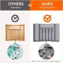 Hộp sắp xếp ngăn kéo đồ dùng bằng bạc cao cấp - Có thể mở rộng và điều chỉnh, ngăn chứa tùy chỉnh cho nĩa, thìa, đũa, v.v. - Khay đựng dụng cụ nhà bếp, Nhà bếp gia đình tiết kiệm không gian cần thiết - Nhiều màu - Xem 5