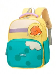 Cartoon Cute Little Tiger Lightweight Colorful Backpack With Coin Purse And Anti-Slip Shoulder Buckle For 3-6 Years Old Kids Kindergarten