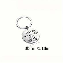 Funny I Drive The Wee Woo Bus Gift Stainless Steel Keychain Graduation Gift Couple Accessories Keychain - Silver - View 4