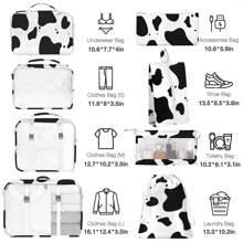 8 Set Travel Essentials, Suitcase Organizer Bags, Packing Cubes, Storage Bag, Travel Organizer Bags, Vacation Essentials, Travel Accessories, Cruise Essentials, Beach Essentials, Purse Essentials, School Supplies, Suitable For Organization And Storage - Con bò - Xem 2