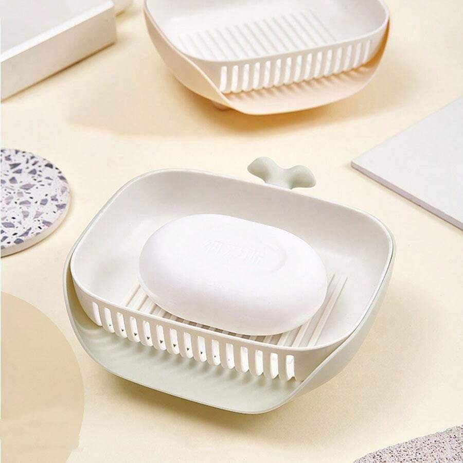 Japanese Style Double Layer Soap Dish Multi-Functional Draining Storage ...