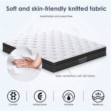 DlandHome 10" Hybrid Mattress With Gel Memory Foam, Individual Pocket Spring Medium Firm Mattress, Twin, Full, Queen, King Bed Mattress In A Box - 10inch thickness - View 8