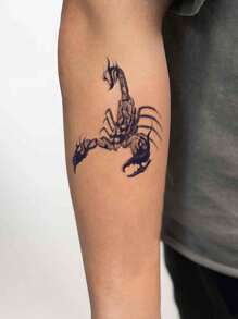 6 Stücke Skorpion Temporäre Tattoo Aufkleber Set, schwarze Farbe für Handgelenk/Arm Körperkunst Fake Tattoo, Halbleicht dauerhafte Tattoos