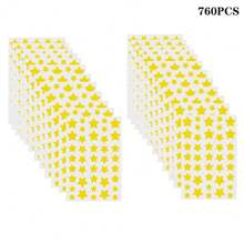 Multi-Piece Golden Star Shaped Stickers, Suitable For Party, Gathering And Other Activities (For Decoration Only, Not Cosmetic)