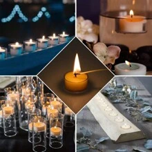 Tea Light Candles - 22Bulk Pack - White Unscented Tealight Candles In Clear Cup - Long Burning -Gift Box- 4+ Hour Halloween,Spooky,Autumn,Festival,Holiday ,Winter,Holiday,Festival,Room Decor,Gifts - White - View 5