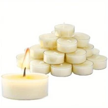 Tea Light Candles - 22Bulk Pack - White Unscented Tealight Candles In Clear Cup - Long Burning -Gift Box- 4+ Hour Halloween,Spooky,Autumn,Festival,Holiday ,Winter,Holiday,Festival,Room Decor,Gifts - White - View 4