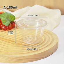 QIYINGFA 10/20/50 peças Copo Decorativo Plástico Transparente para Bolo/Sorvete, Caixas de Embalagem para Mousse/Pudim, Copos para Armazenamento de Sobremesa e Doces com tampa - transparente - Visão 2