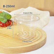 QIYINGFA 10/20/50 peças Copo Decorativo Plástico Transparente para Bolo/Sorvete, Caixas de Embalagem para Mousse/Pudim, Copos para Armazenamento de Sobremesa e Doces com tampa - transparente - Visão 3