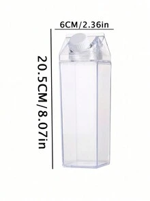 1個大容量牛奶盒形狀透明水瓶，便攜透明方形水瓶，適用於家庭廚房、戶外運動、露營、健身房鍛煉等 - 無色 - 查看 9