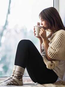 3 Pcs Women's Winter Warm Fashion Leggings Fleece Lined Leggings High Waist Tummy Control Leggings