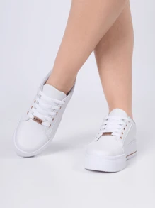 Women Wedge Sneakers - 乾枯玫瑰色 - 查看 3