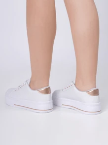 Women Wedge Sneakers - 乾枯玫瑰色 - 查看 4