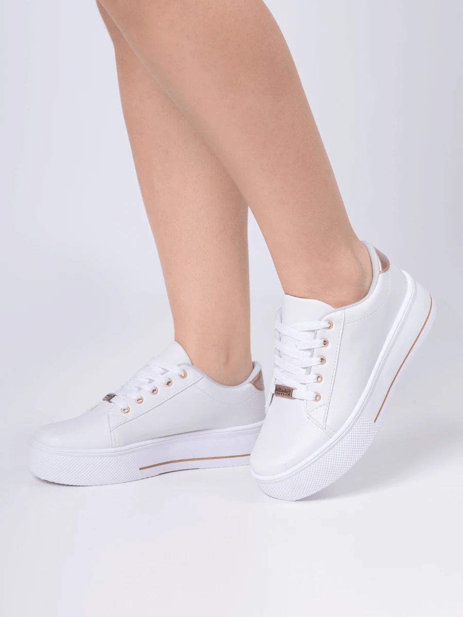 Women Wedge Sneakers - 乾枯玫瑰色 - 查看 1