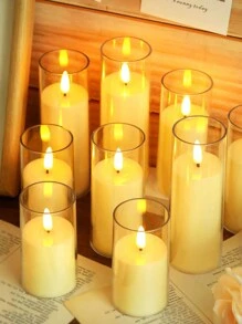 1pc Flameless LED Candle Light (Battery Included), Home Decor Electronic Candle Lamp, Suitable For Wedding Decoration, Dining Table Decor, Birthday, Party, Valentine's Day And Other Holiday Decoration, Can Be Used As Lighter Candle, Electronic Lighter Candle, Candlelight Dinner, Wishing Candle, Christmas Decoration Candle Light - Yellow Light - View 7