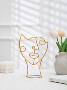 1 pièce Décoration d'art de forme abstraite de figure, objet décoratif minimaliste en fer pour la décoration de la maison, meilleur cadeau