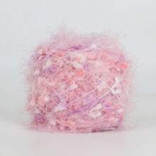 特殊跳舞羽毛毛球紗，柔軟光滑閃爍毛線，DIY編織圍巾或披肩 - 彩色 - 查看 16