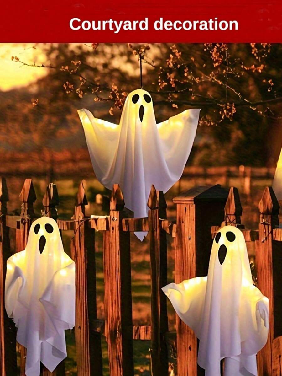1 件鬼魂吊灯（不含电子元件），万圣节装饰灯，非常适合鬼屋派对和室内氛围，适用于门廊和庭院装饰万圣节装饰房间装饰万圣节花园装饰礼物仙女节日装饰节日装饰 - 彩色 - 查看 1