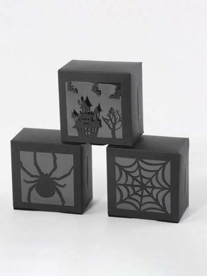 6 件/24 件/包透明窗口糖果饼干礼盒适用于派对礼物、万圣节万圣节装饰万圣节派对礼品万圣节派对用品万圣节万圣节装饰万圣节装饰品万圣节家居万圣节派对万圣节包万圣节派对