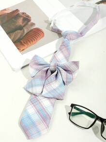 2 件装女士经典条纹 JK 制服学院风领结套装学生青少年英伦风格格子女孩领带校园配饰女士 - 多色 - 查看 14