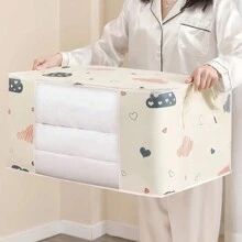 1 个大容量储物袋 - 透明窗口、重型手柄、防尘、可折叠、拉链存储 - 终极家居整理器，适用于衣服、毯子、床上用品和卧室配件，多功能搬运和包装袋装饰秋季装饰节日装饰房间装饰家居装饰秋季装饰卧室装饰 - 藍色 - 查看 9