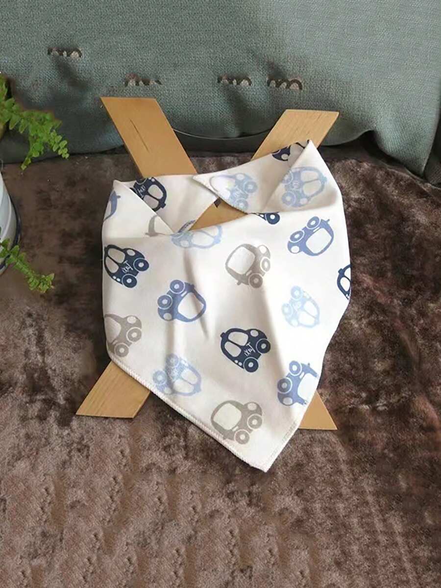 Baby 1pcs Cartoon Print Handkerchief - White - View 1